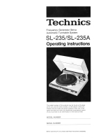 Technics - SL-235 - Owners manual 